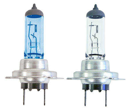 H7 Lampe, blau, klar