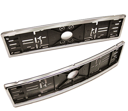 verchromte Kennzeichenhalter gebogen oder gerade